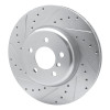 R1 11-19 BMW 535D xDrive Front Left Drilled & Slotted Silver Brake Rotor