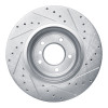 R1 09-16 BMW Z4 Front Left Drilled & Slotted Silver Brake Rotor