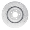 R1 09-19 BMW 750LI Rear Left Drilled & Slotted Silver Brake Rotor