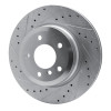 R1 08-13 BMW 135I Rear Left Drilled & Slotted Silver Brake Rotor