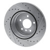 R1 08-13 BMW 135I Rear Left Drilled & Slotted Silver Brake Rotor