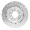 R1 08-13 BMW 128I Rear Right Drilled & Slotted Silver Brake Rotor