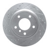 R1 08-13 BMW 128I Rear Left Drilled & Slotted Silver Brake Rotor