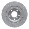 R1 08-13 BMW 128I Rear Left Drilled & Slotted Silver Brake Rotor
