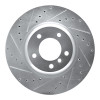 R1 06-13 BMW 135IS Front Left Drilled & Slotted Silver Brake Rotor