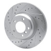 R1 06-13 BMW 135IS Front Left Drilled & Slotted Silver Brake Rotor