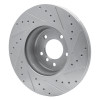 R1 06-13 BMW 135IS Front Left Drilled & Slotted Silver Brake Rotor