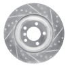 R1 07-08 BMW ALPINA B7 Rear Right Drilled & Slotted Silver Brake Rotor