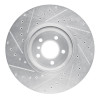 R1 07-08 BMW ALPINA B7 Front Right Drilled & Slotted Silver Brake Rotor
