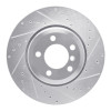R1 05-08 BMW 750LI Rear Right Drilled & Slotted Silver Brake Rotor