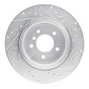 R1 06-10 BMW 530XI Rear Left Drilled & Slotted Silver Brake Rotor