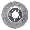R1 06-12 BMW 330I Front Right Drilled & Slotted Silver Brake Rotor