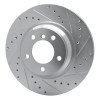 R1 06-12 BMW 330I Front Right Drilled & Slotted Silver Brake Rotor