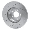 R1 06-12 BMW 330I Front Right Drilled & Slotted Silver Brake Rotor