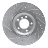 R1 06-12 BMW 330I Front Right Drilled & Slotted Silver Brake Rotor