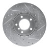 R1 06-13 BMW 128I Front Left Drilled & Slotted Silver Brake Rotor