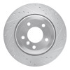 R1 04-10 BMW 528I Rear Right Drilled & Slotted Silver Brake Rotor