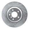 R1 04-10 BMW 545I Rear Left Drilled & Slotted Silver Brake Rotor