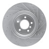R1 04-10 BMW 545I Rear Left Drilled & Slotted Silver Brake Rotor