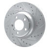 R1 02-08 BMW 750LI Front Right Drilled & Slotted Silver Brake Rotor