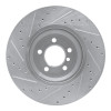 R1 02-08 BMW 750LI Front Right Drilled & Slotted Silver Brake Rotor