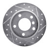 R1 03-06 BMW Z4 Rear Right Drilled & Slotted Silver Brake Rotor