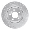 R1 02-05 BMW 760I Rear Right Drilled & Slotted Silver Brake Rotor