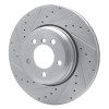 R1 02-05 BMW 760LI Rear Left Drilled & Slotted Silver Brake Rotor
