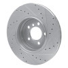 R1 02-05 BMW 760LI Rear Left Drilled & Slotted Silver Brake Rotor