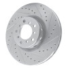 R1 00-03 BMW M5 Left Front Drilled & Slotted Silver Brake Rotor