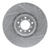 R1 00-03 BMW M5 Right Front Drilled & Slotted Silver Brake Rotor