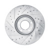 R1 00-03 BMW 530I Front Right Drilled & Slotted Silver Brake Rotor