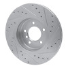 R1 01-08 BMW 330I Front Left Drilled & Slotted Silver Brake Rotor
