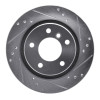 R1 99-06 BMW 323I Rear Right Drilled & Slotted Silver Brake Rotor