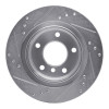 R1 99-06 BMW 323I Rear Right Drilled & Slotted Silver Brake Rotor