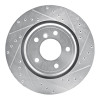 R1 95-03 BMW 750IL Rear Right Drilled & Slotted Silver Brake Rotor
