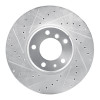 R1 95-01 BMW 750IL Front Left Drilled & Slotted Silver Brake Rotor