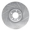 R1 95-01 BMW 750IL Front Left Drilled & Slotted Silver Brake Rotor