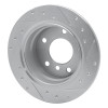R1 95-99 BMW 318TI Rear Left Drilled & Slotted Silver Brake Rotor