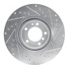 R1 93-97 BMW 850CI Front Left Drilled & Slotted Silver Brake Rotor