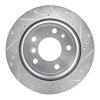 R1 91-95 BMW 540I Rear Right Drilled & Slotted Silver Brake Rotor