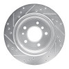 R1 91-95 BMW 540I Rear Right Drilled & Slotted Silver Brake Rotor