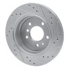 R1 91-95 BMW 540I Rear Left Drilled & Slotted Silver Brake Rotor