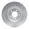 R1 91-01 BMW 850I Rear Right Drilled & Slotted Silver Brake Rotor
