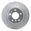 R1 91-01 BMW 850CSI Rear Left Drilled & Slotted Silver Brake Rotor