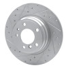 R1 91-01 BMW 850CSI Rear Left Drilled & Slotted Silver Brake Rotor