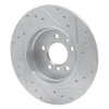 R1 91-01 BMW 850CSI Rear Left Drilled & Slotted Silver Brake Rotor