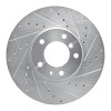 R1 91-01 BMW 740I Front Right Drilled & Slotted Silver Brake Rotor