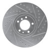 R1 91-01 BMW 850CI Front Left Drilled & Slotted Silver Brake Rotor