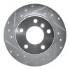 R1 91-99 BMW 323I Rear Left Drilled & Slotted Silver Brake Rotor